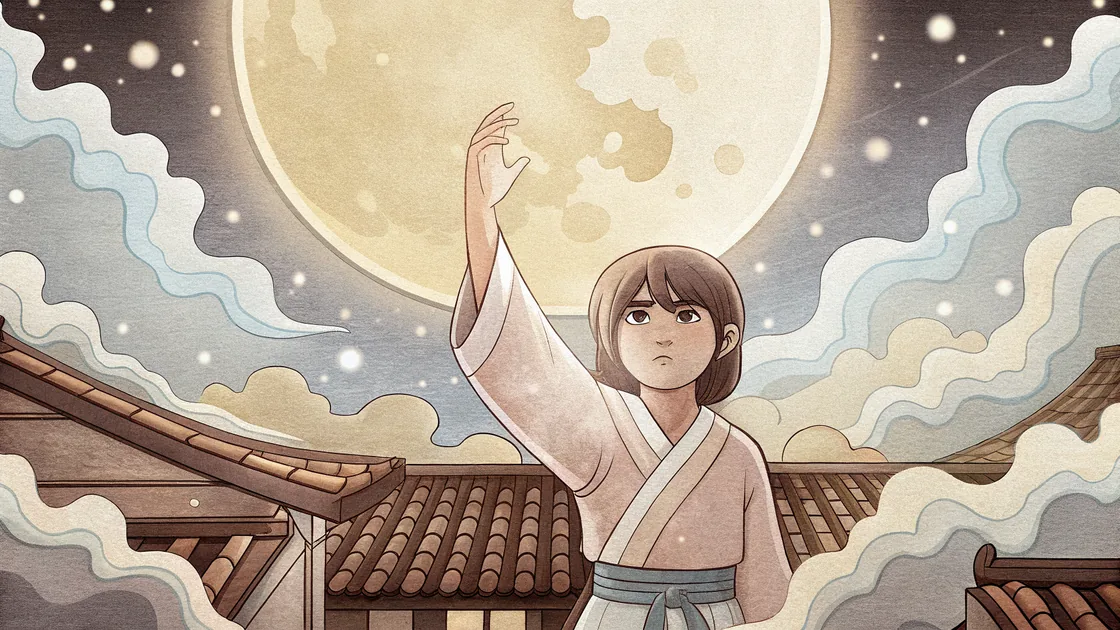 Webtoon fantasy : le Gardien de la Lune sous la pleine lune